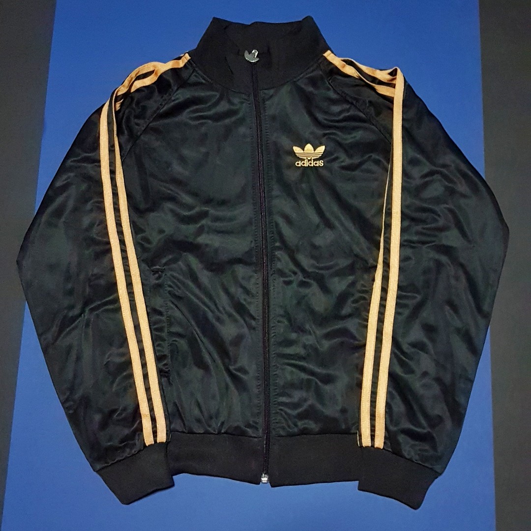 adidas jacket gold stripes