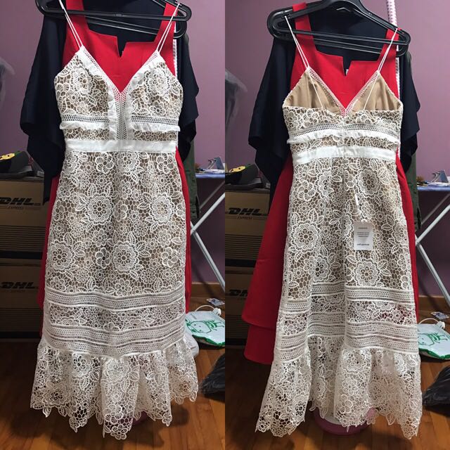 Self portrait floral blush midi hot sale dress