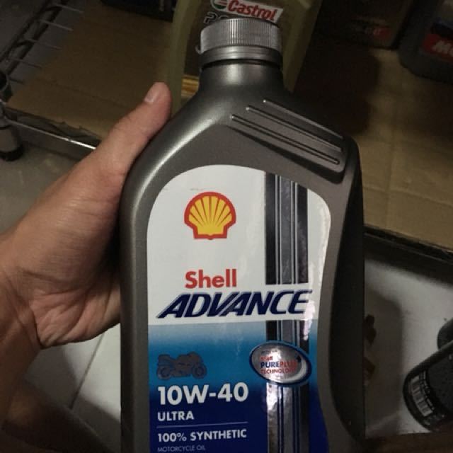Engine Oil Shell Advance 10w 40 Motorcycles Motorcycle Apparel On Carousell