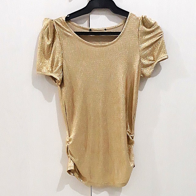gold sparkly blouse