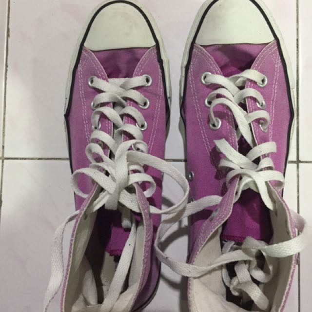 Kasut converse purple top