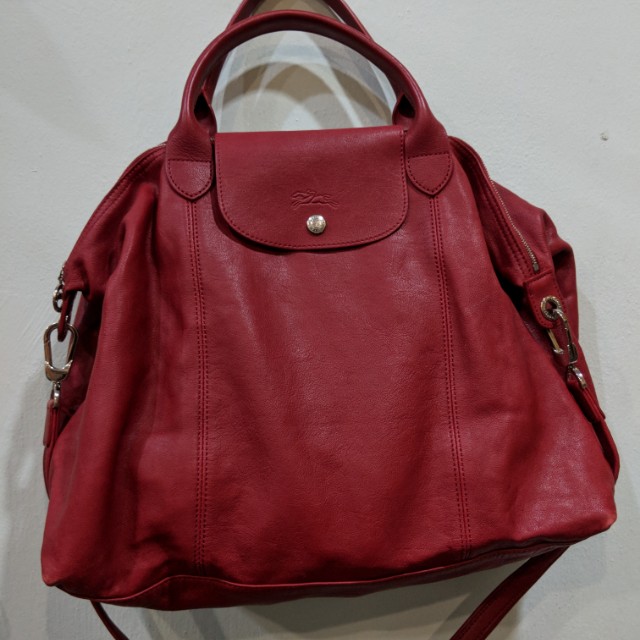 Longchamp Le Pliage Cuir Large, Luxury, Bags & Wallets on Carousell