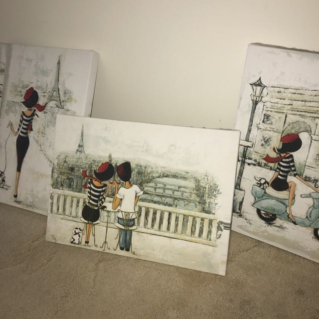 Paris Theme Lady Canvas Painting Home Furniture Home Decor On