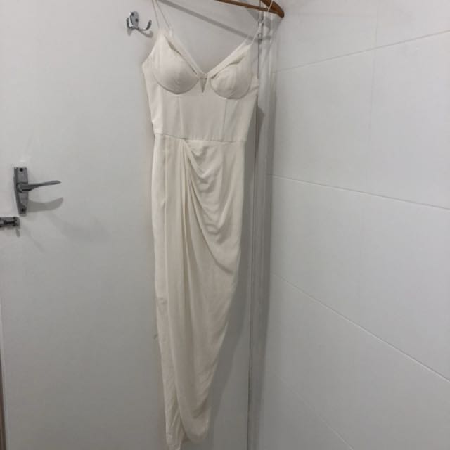 Zimmermann Size 0 Silk Ivory Underwire Drape Dress Women S