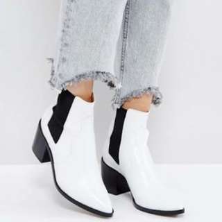 ASOS Chelsea White Leather Boots