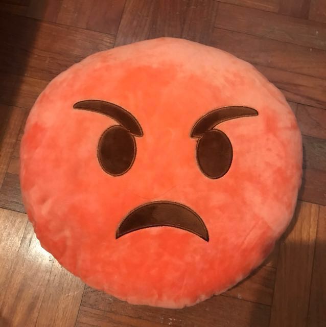 Angry Emoji Plush Pillow