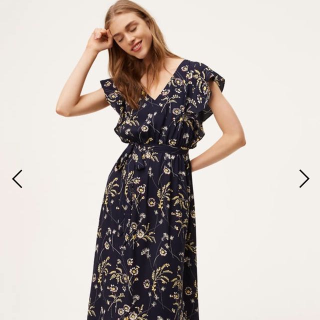Ann Taylor Loft Floral Flutter sleeve dress Women s Fashion Tops