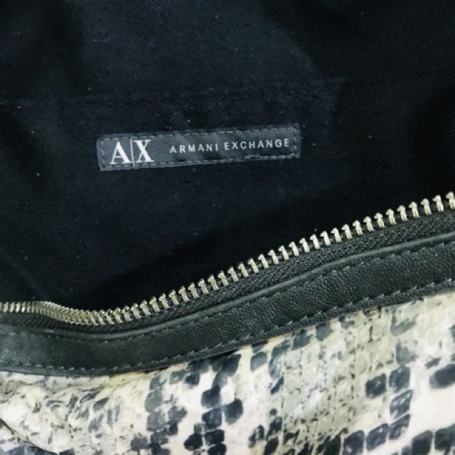 Armani Exchange Snake Skin Pattern Hobo Bag, Women's Fashion, Bags ...
