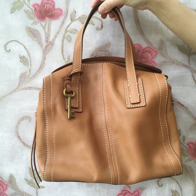 Fossil emma satchel tan hotsell