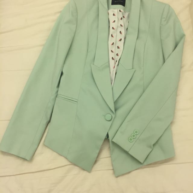 Pastel green blazer womens clearance