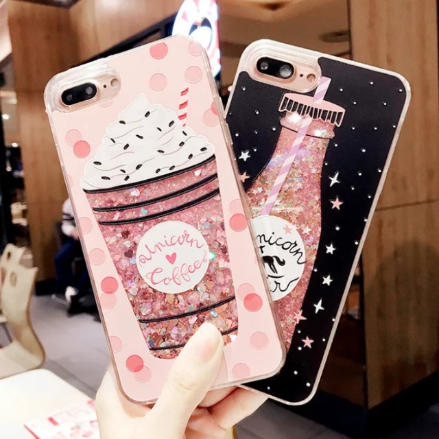 Po Glitter Unicorn Coffee Unicorn Water Phone Case Bulletin