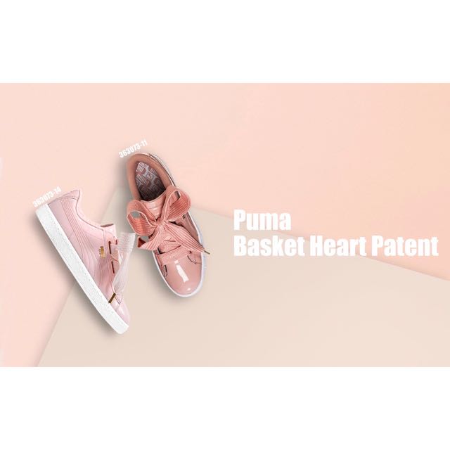 puma basket heart peach beige