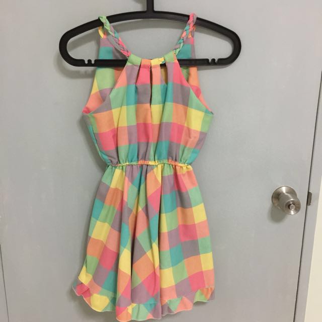 rainbow checkered dress