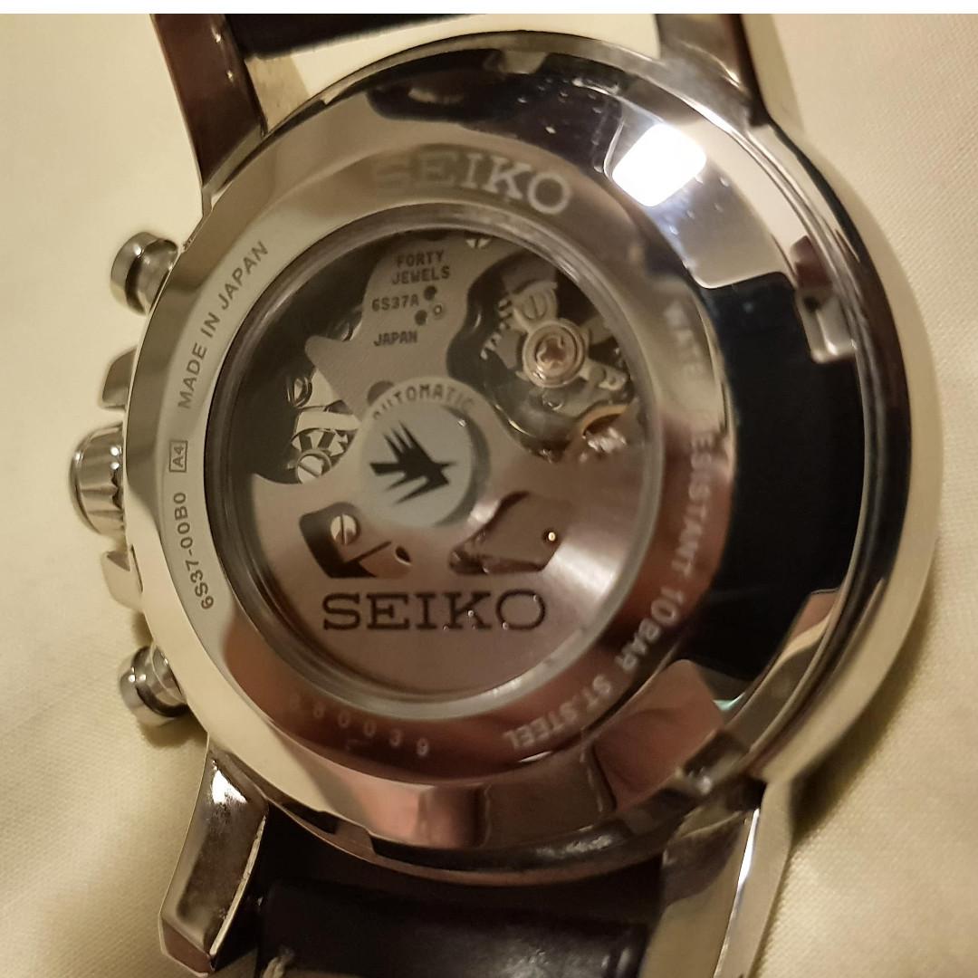 Seiko Brightz Phoenix Automatic Chronograph Power Reserve Watch, Men's ...