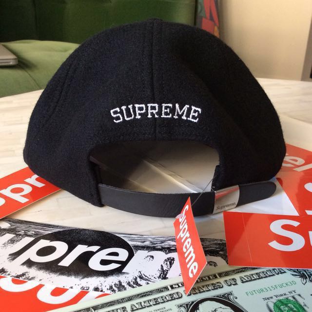 Supreme S Logo 6-Panel Wool Cap FW17 (Black)