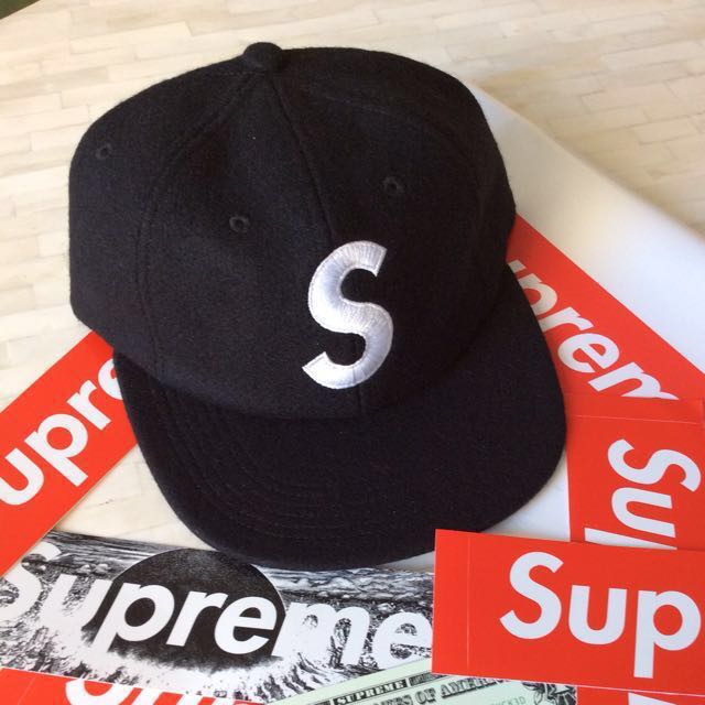 Supreme S Logo 6-Panel Wool Cap FW17 (Black), Men's Fashion, Watches   Accessories, Caps  Hats on Carousell