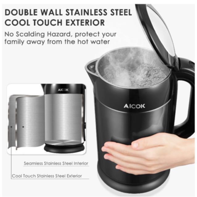 Electric kettle stainless steel shop no plastic