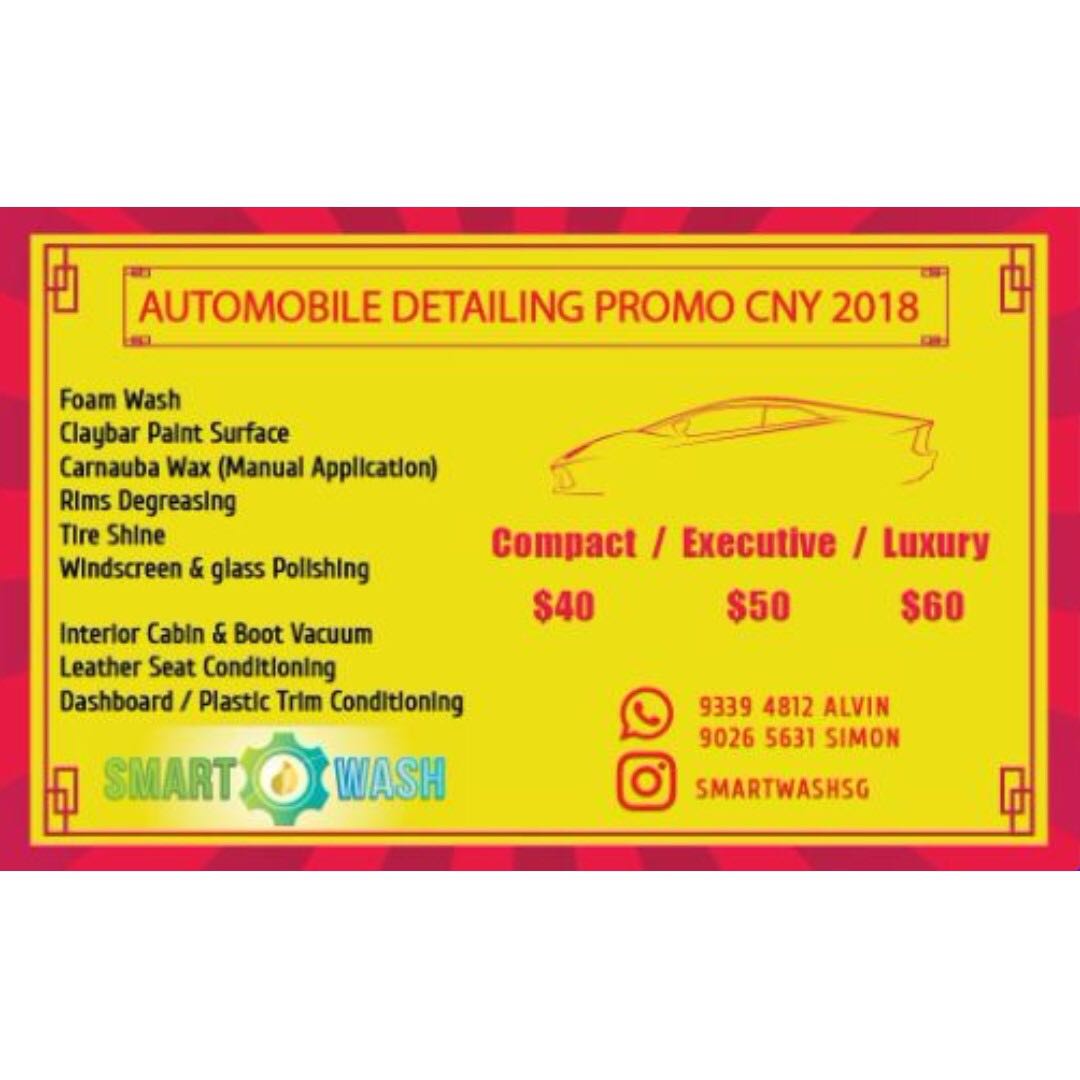 Cny 2018 Car Detailing Promo Home Services Others On Carousell