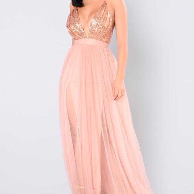 Fashion Nova maxi Dress Rose Gold Women s Fashion Clothes on Carousell
