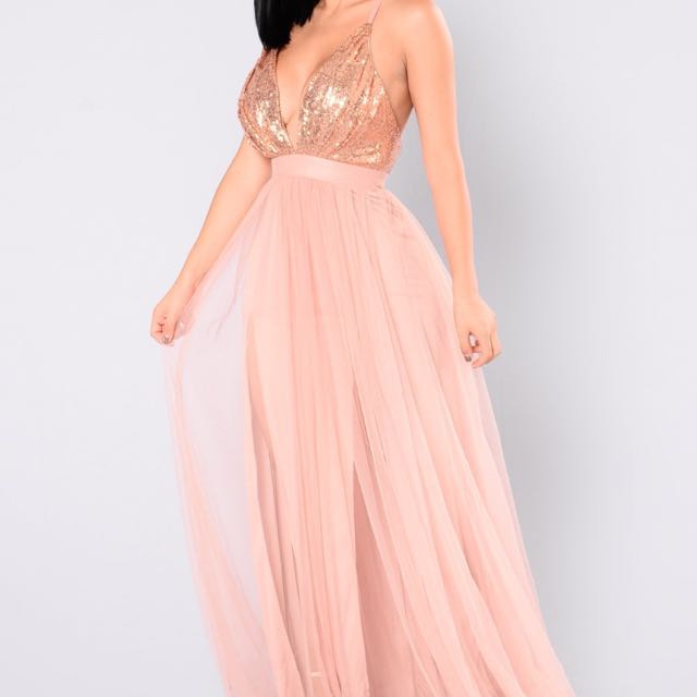 Fashion Nova maxi Dress Rose Gold, Women's Fashion, Clothes on Carousell Fashion Nova maxi Dress Rose Gold, Women's Fashion, Clothes on Carousell