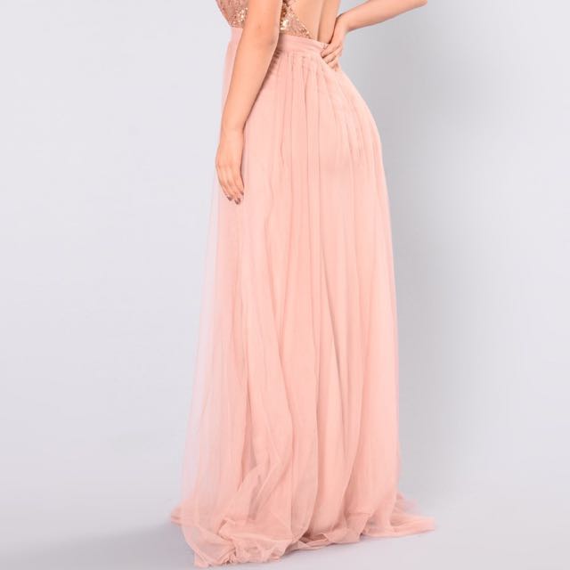 Fashion Nova maxi Dress Rose Gold, Women's Fashion, Clothes on Carousell