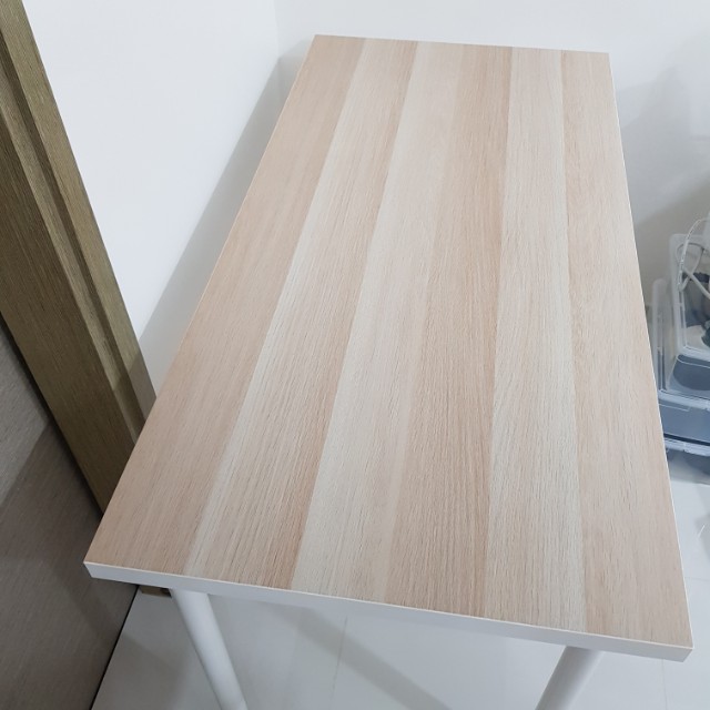 Linnmon tabletop white white shop stained oak effect