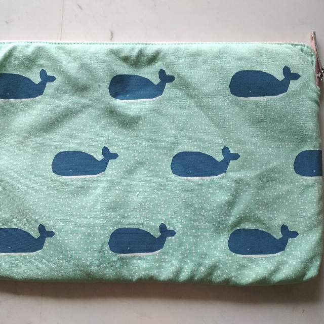 kikki.K whale print laptop case sleeve cute USED TWICE Computers Tech Parts Accessories Laptop Bags Sleeves on Carousell
