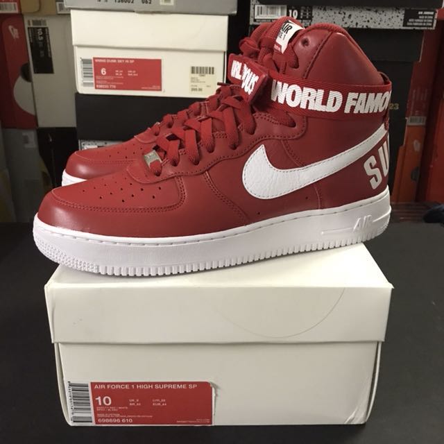 Nike Air Force 1 Supreme High Red, Men's Fashion, Footwear on Carousell Home · Men's Fashion · Footwear. photo photo ...
