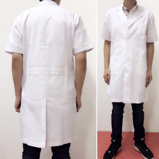 White coat short clearance sleeves