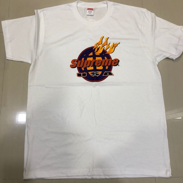 supreme fire tee white