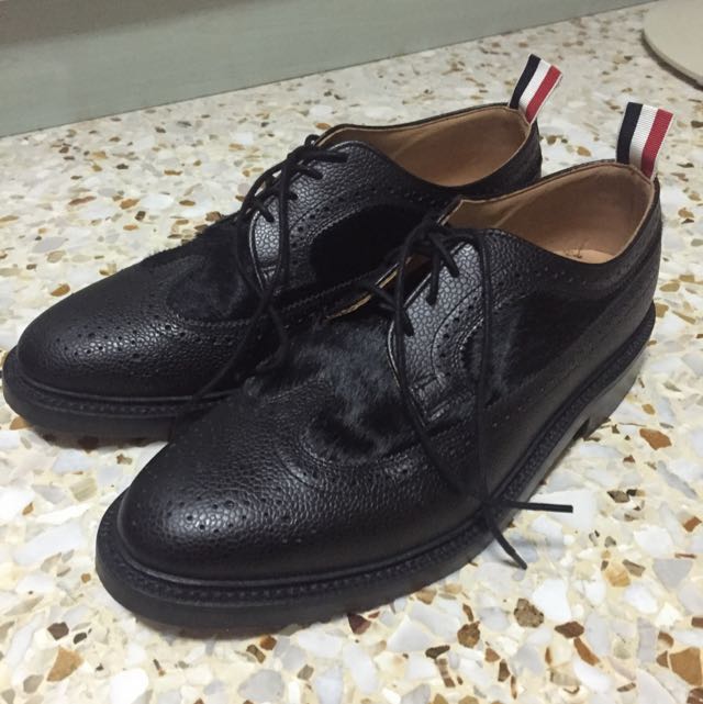 Thom Browne Leather/Fur Long Wingtip 
