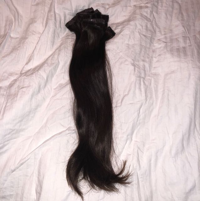 dark brown hair clip in extensions 9 pieces