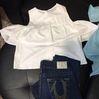 white zara inspired blouse brand new