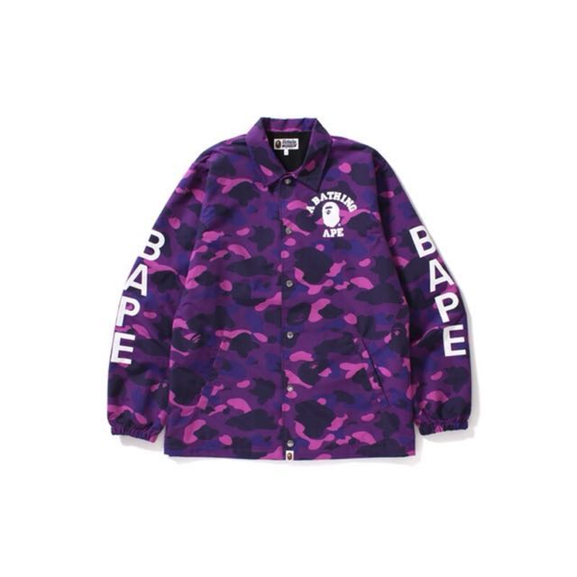 状態は良い APE color camo coach jacket purple camo | wolrec.org