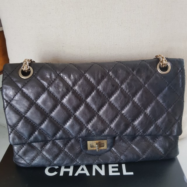Classic Black Chanel 2.55 Quilted Double Flap Bag - Lambskin Leather | My  Site