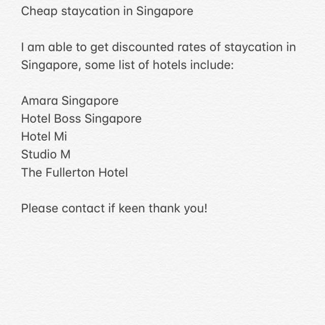 Cheap staycation in Singapore, Tickets & Vouchers, Local Attractions & Transport on Carousell