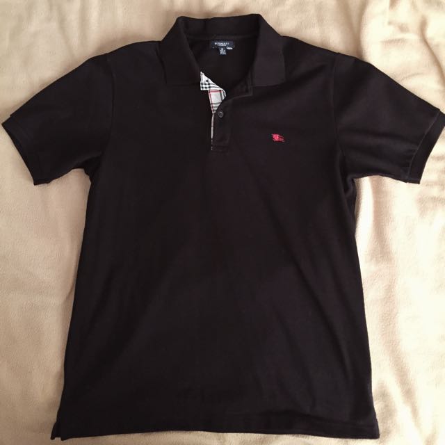 burberry black polo shirt