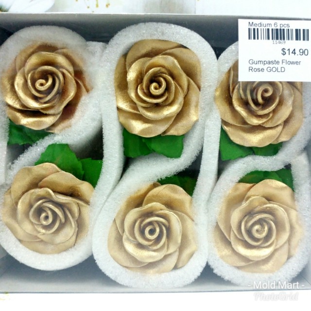 Gumpaste Flower Gold Rose 6 Pcs Roses Ready To Use Wedding Cake Docoration Moldmart Singapore Supply Store Home Appliances On Carousell