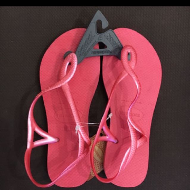 Havaianas luna neon pink red Slippers size 35 36 shoes Women s