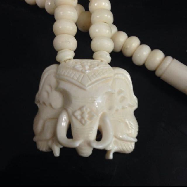 Vintage Elephant Bone Necklace | eBay