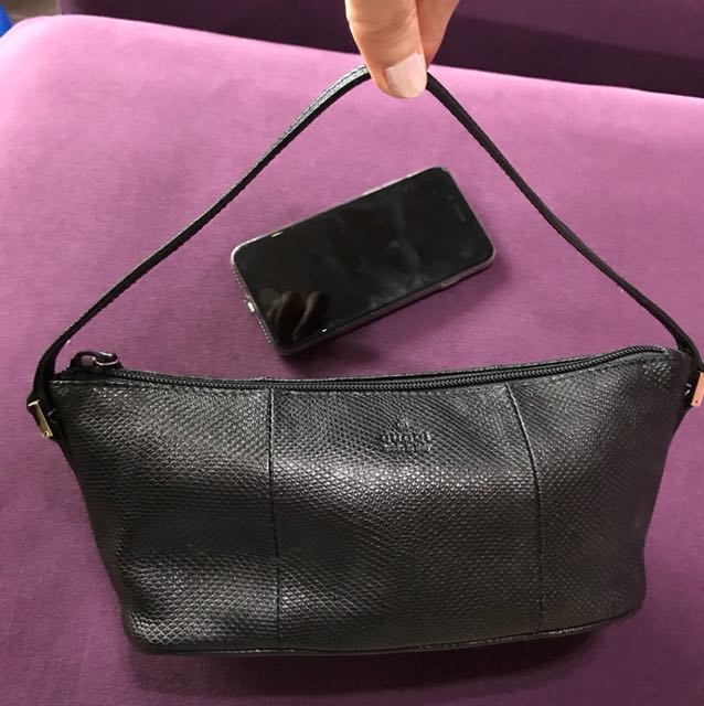 Original Gucci Baguette Leather Bag - black