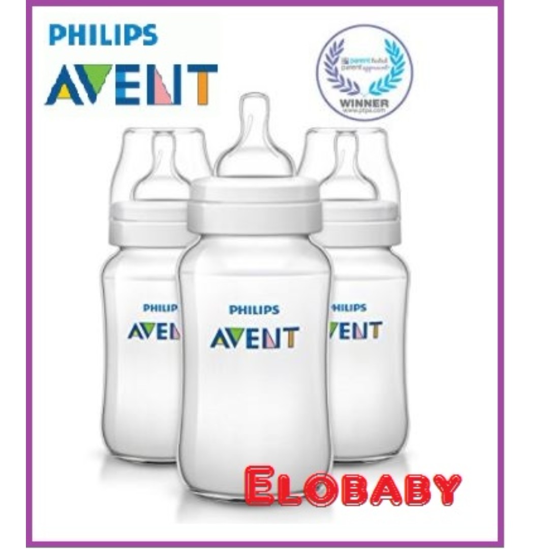 Philips Avent Bpa Free Anti Colic Polypropylene Milk Bottle Clear 11oz 330ml 3 Count Avent Milk Bottle Babies Kids Nursing Feeding On Carousell