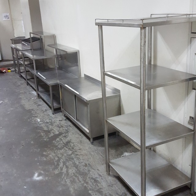 Stainless Steel Work Table Cabinets Cooking Table Racks Stand