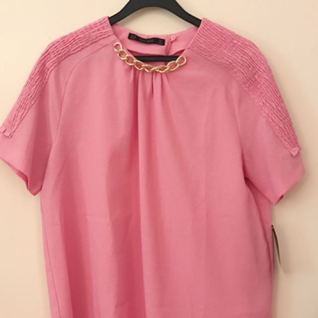 zara pink chain shirt