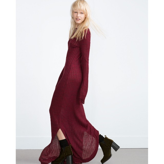 zara red maxi dress