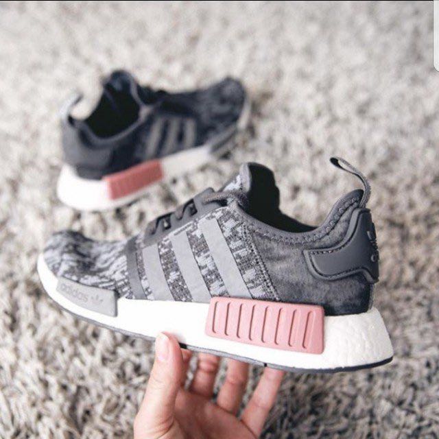 Nmd r1 heather grey raw pink on sale