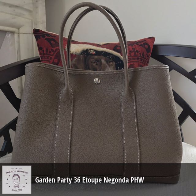 Hermes Garden Party 36cm (Stamp P) Rouge Casaque Negonda Leather, Silver  Hardware, with Dust Cover