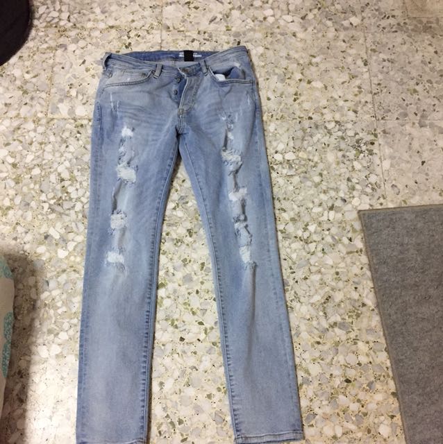 h&m skinny ripped jeans