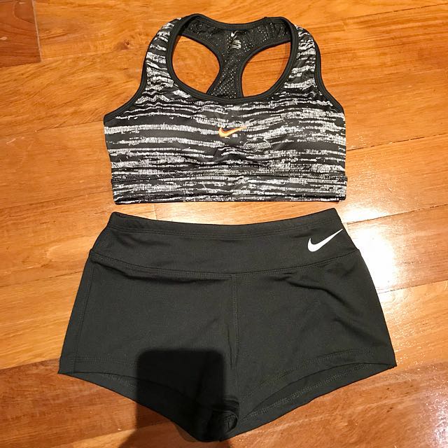 nike sports bra and shorts