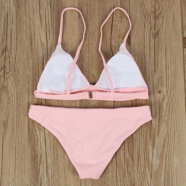 Pastel Pink Velvet Microkini Set main image 1